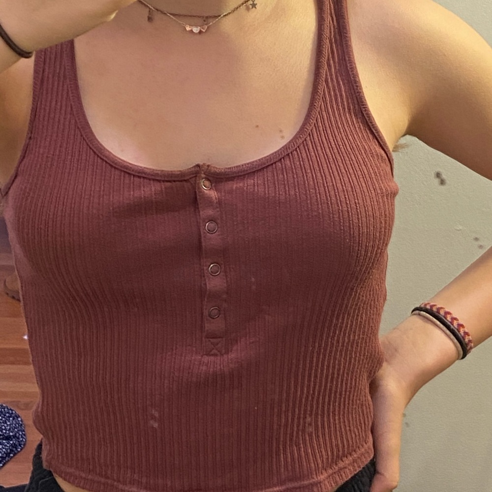 Maroon Cropped Tank Top